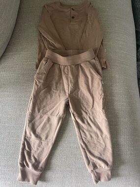 Little Sleepies Tan Kids Jogger Set